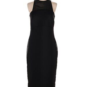 GSTQ black zip back scuba dress middie
